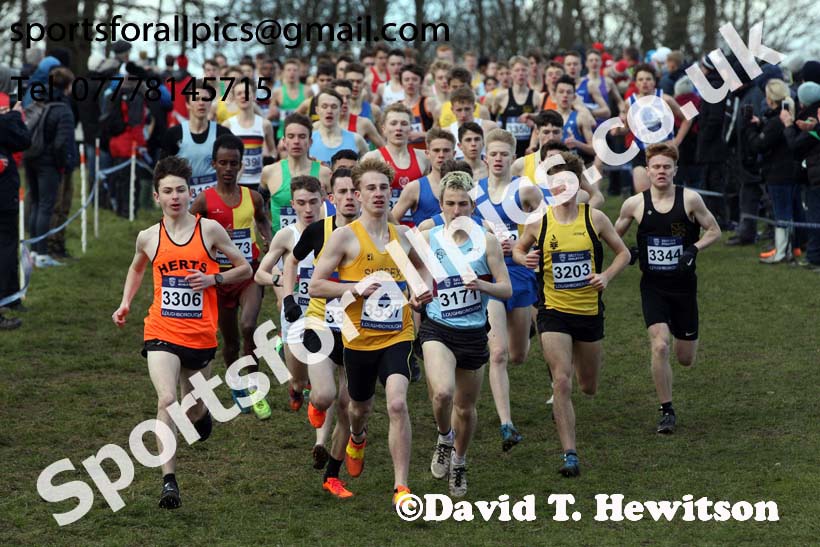 Mens under-17s 2019 British Athletics Inter Counties Cross Country, Prestwood Hall, Loughborough. Photo:  David T. Hewitson/Sports for All Pics